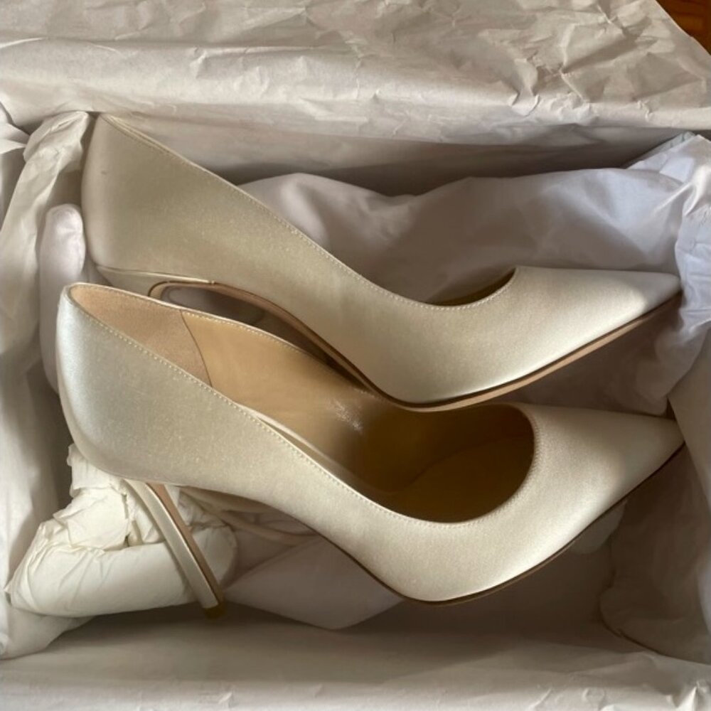 JIMMY CHOO ROMY 100 SATIN IVORY - Picture 13 of 16